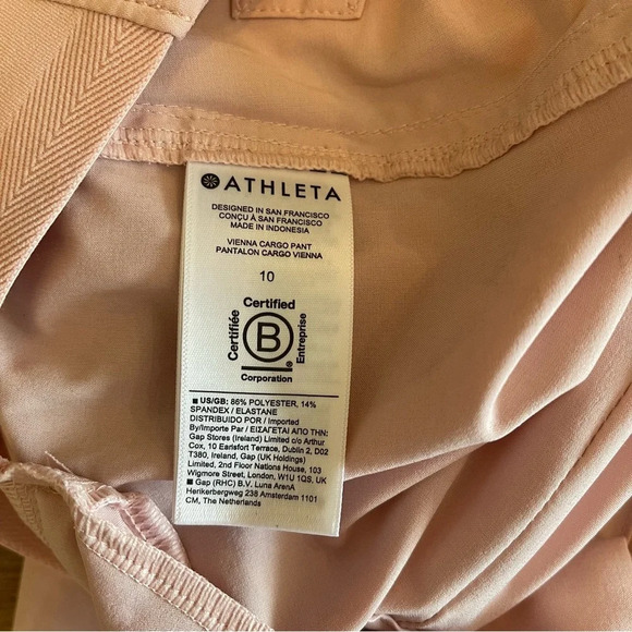 Athleta Vienna Cargo Light Pink Athleisure Elastic Waist Pants Sz 10 - Picture 8 of 10